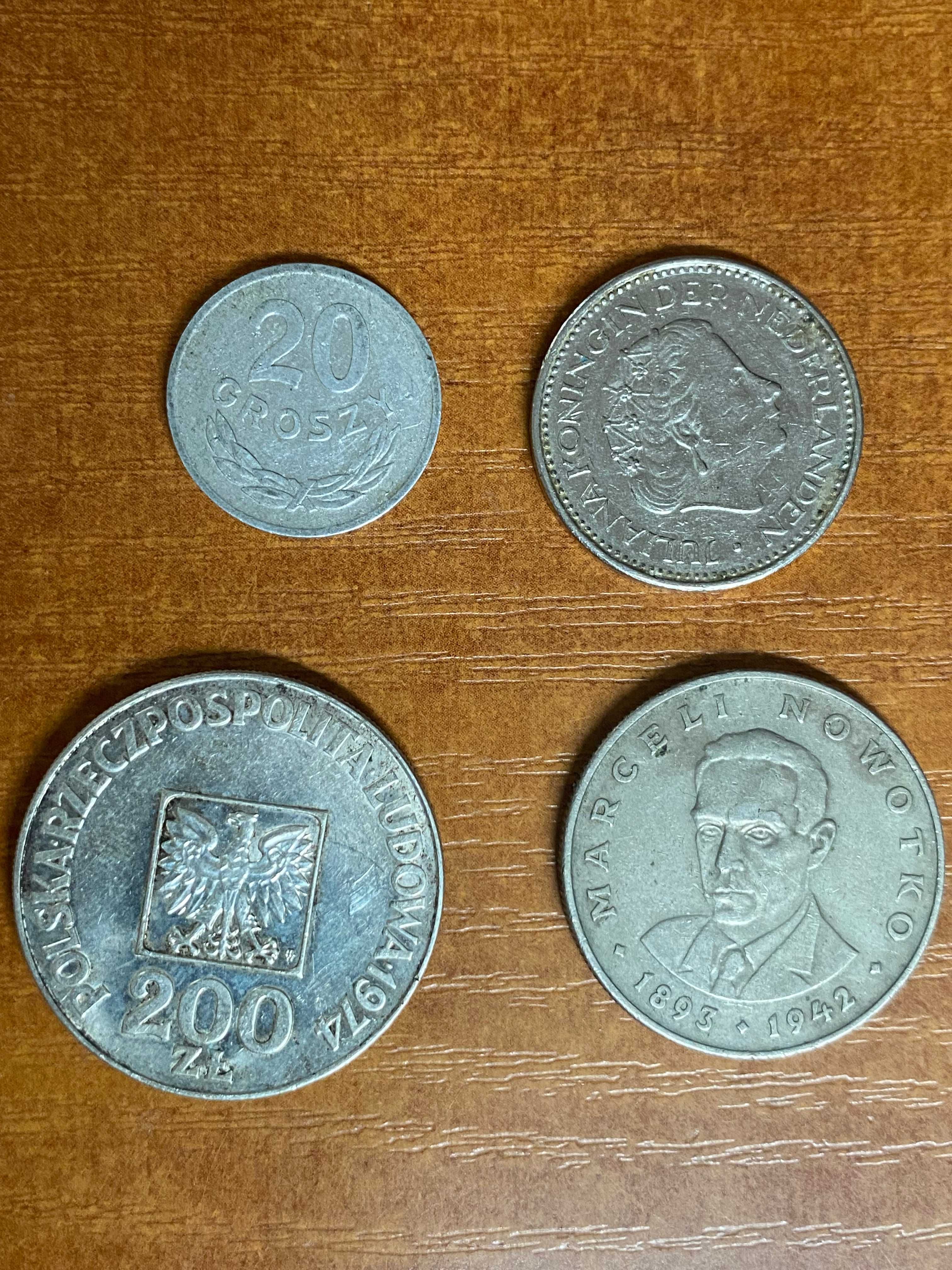 monety: 200zł. 20zł. 20gr. i  Juliana Koningin der z 1980r Nederlanden
