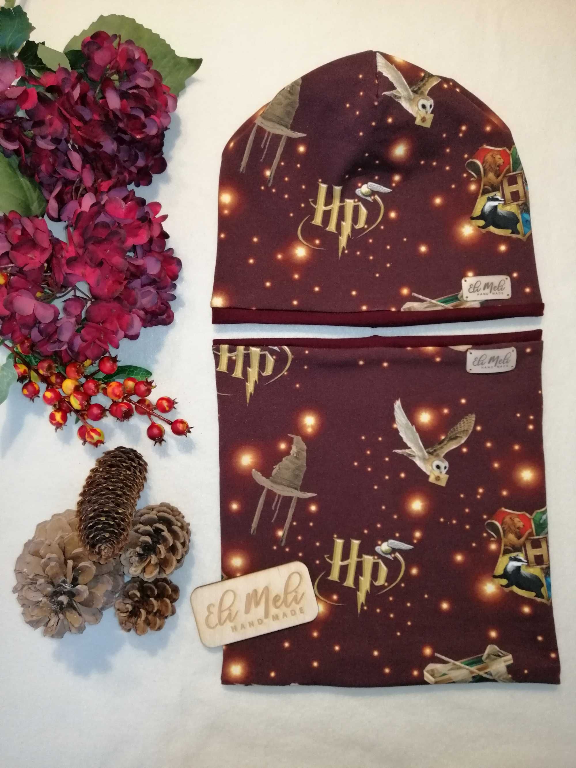 Czapka plus komin szyty na wymiar, zestaw jesienny , damski lub męski