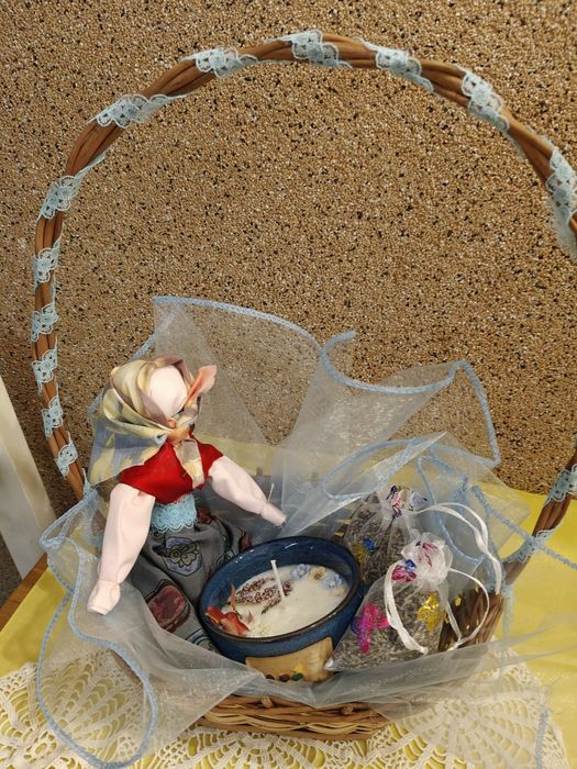 Mały upominek prezencik świeca sojowa motanka lawenda