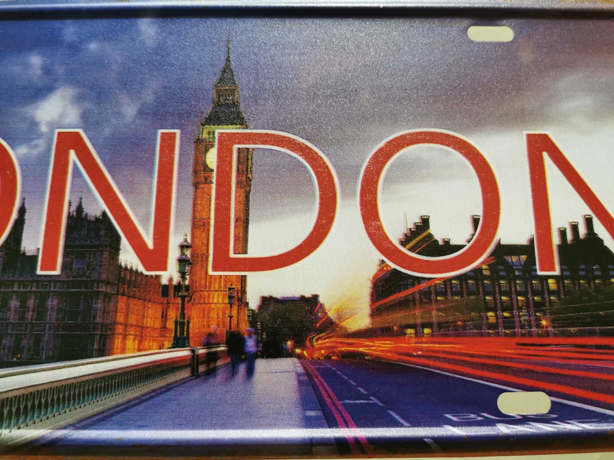 Ozdobna kolekcjonerska tablica rejestracyjna London Londyn