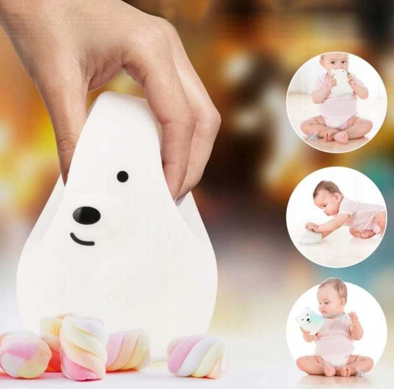 Lampka nocna miś dla dzieci - USB + Pilot DARMOWA WYSYŁKA
