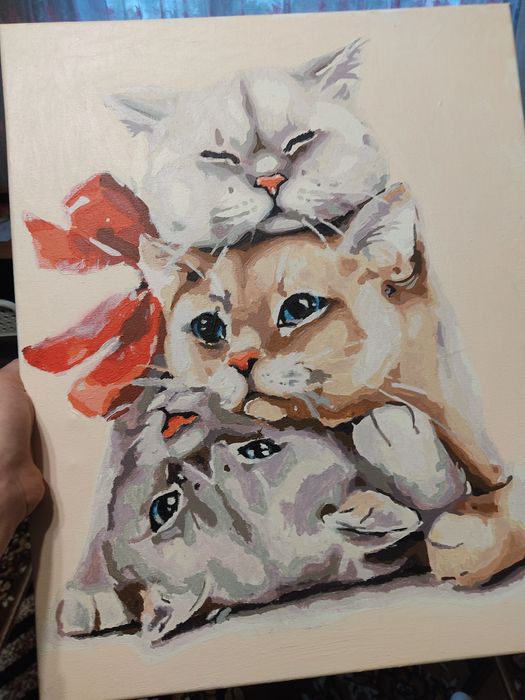 Картина котів написана