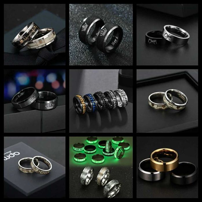 Титанові кільця + в подарунок коробочка