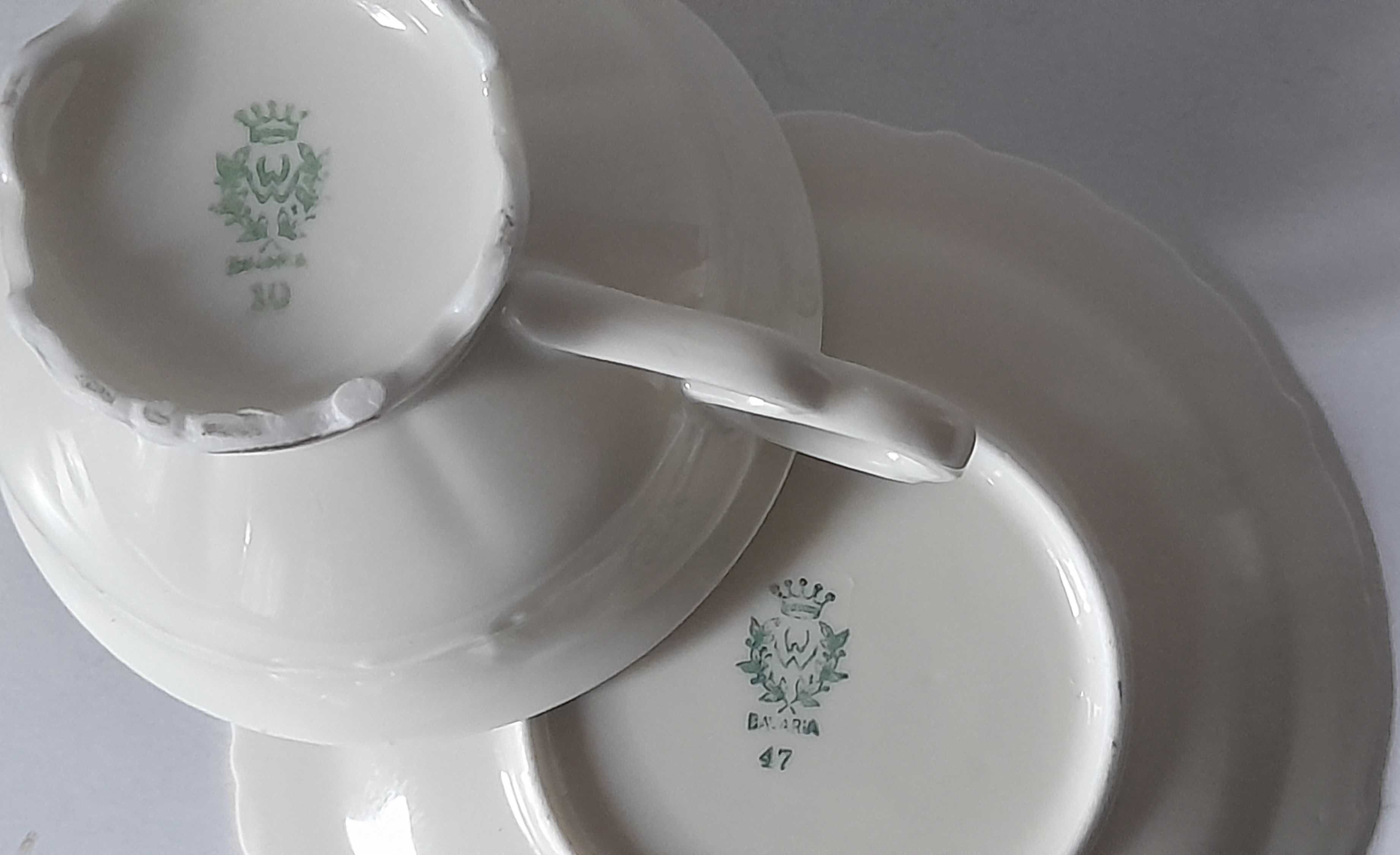 Retro Filiżanka Spodek do Herbaty Kawy Porcelana Bawaria Niemcy