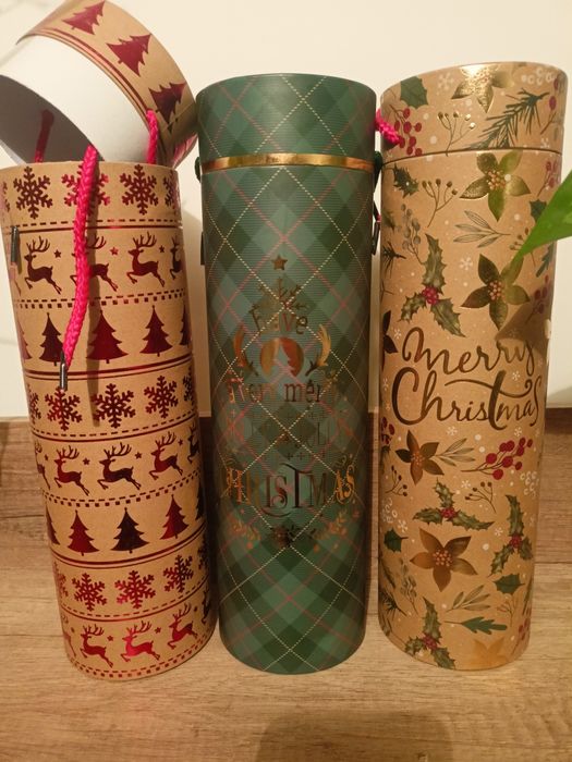 Zestaw 3 tuby prezentowe np na alkohol