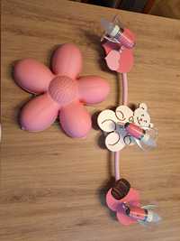 Lampa, oświetlenie żyrandol i kinkiet dla dziewczynki różowy kwiatek m