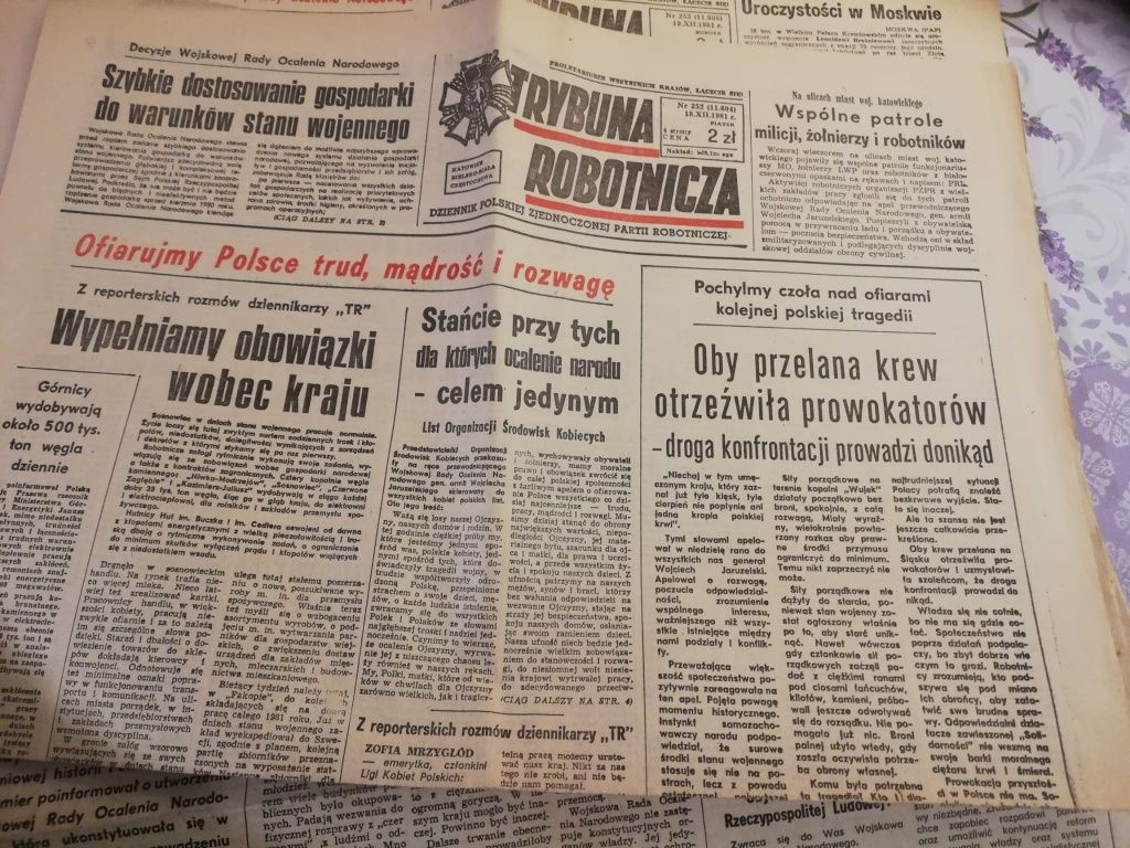 Gazeta Trybuna Robotnicza Grudzień 1981