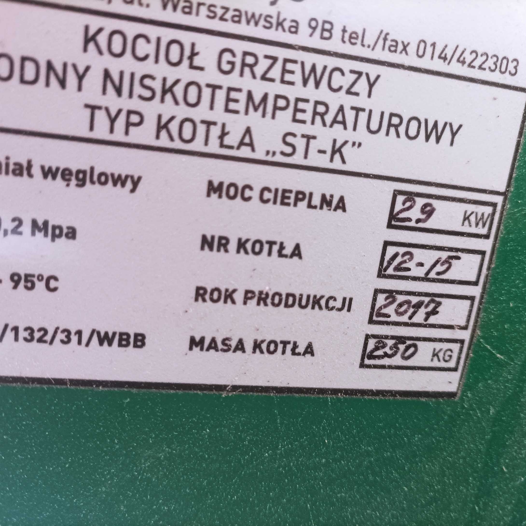 Kocioł na paliwo stałe drewno, węgie, brykiet 29 KW