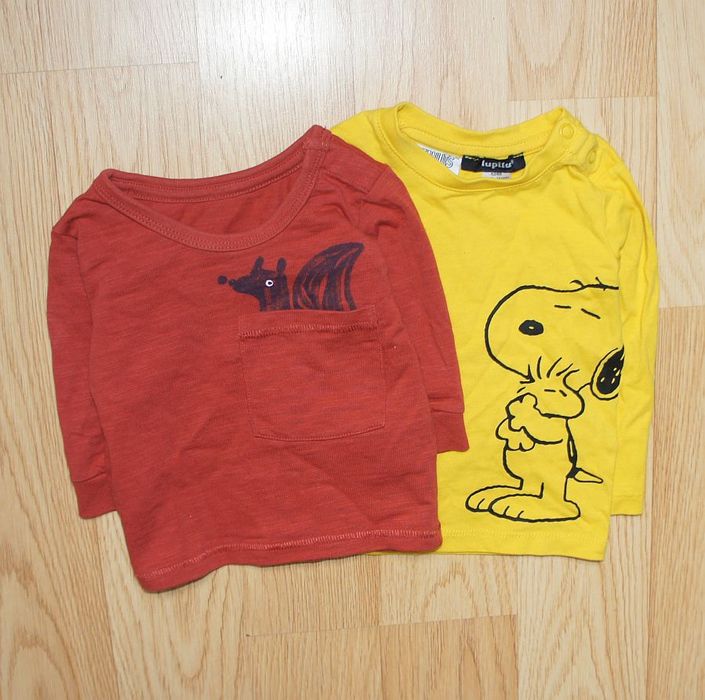 M&S Lupilu Komplet Bluzka Snoopy Wiewiórka 68 cm