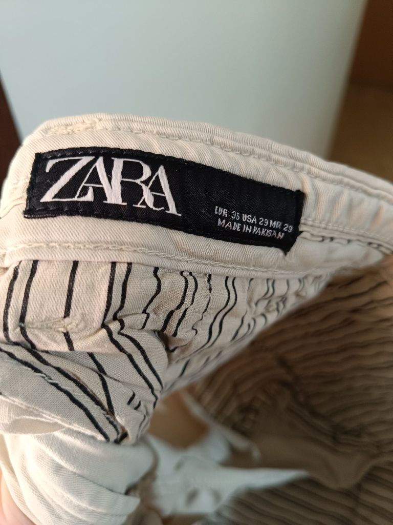 Calças masculinas Zara -bege -algodao tam 36 semi novas