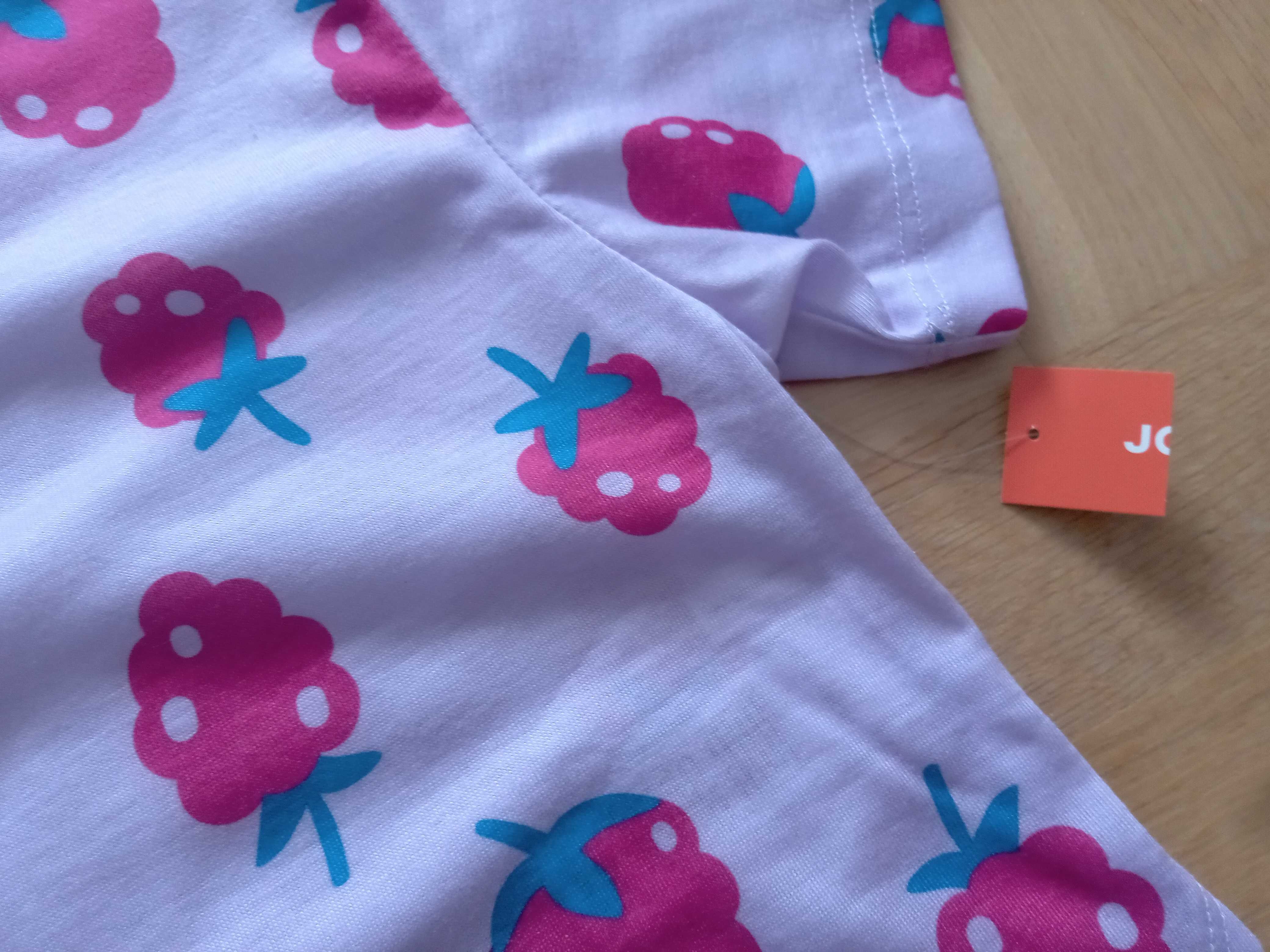 Joe Fresh nowa piżama komplet maliny 122 128 oversize