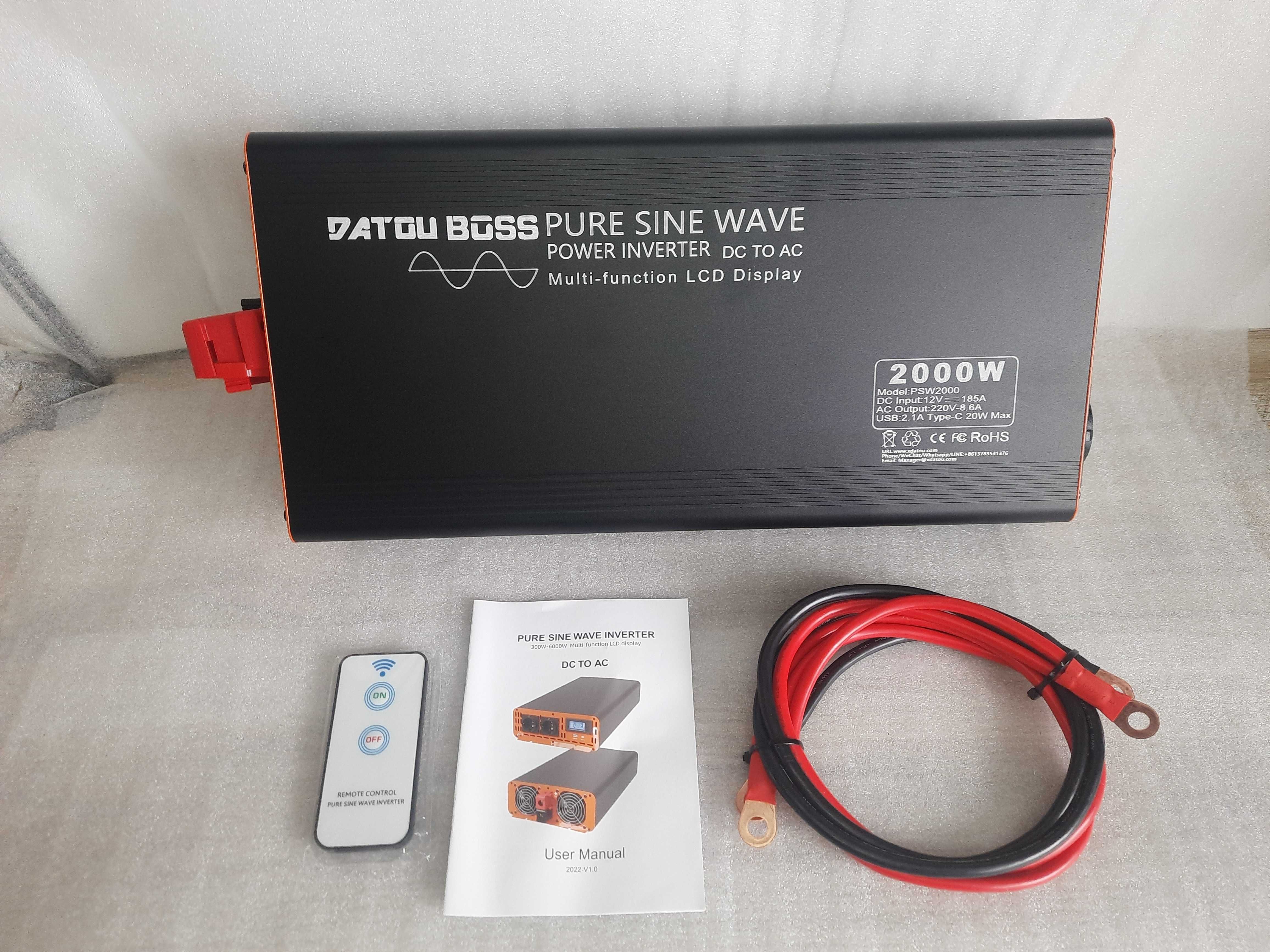 Високоякiсний Iнвертор Datouboss 2000/4000 Ватт! Чистий синус!