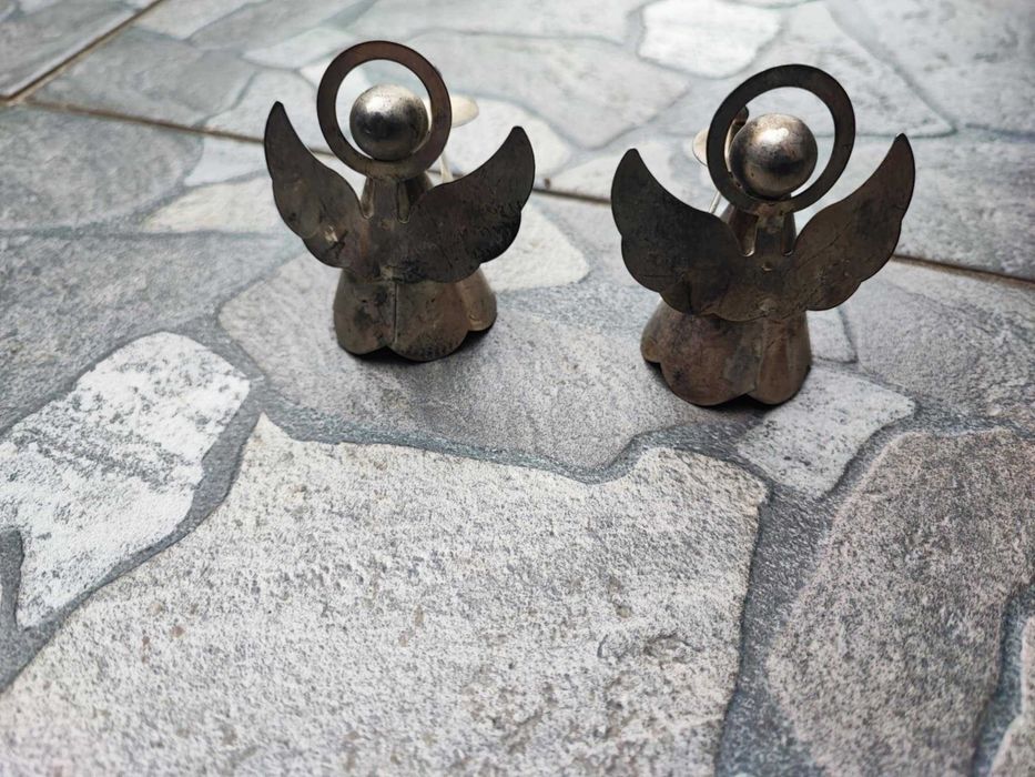 Platerowane gasidełko do świeczki,aniołek,vintage,cena za 1 sztukę