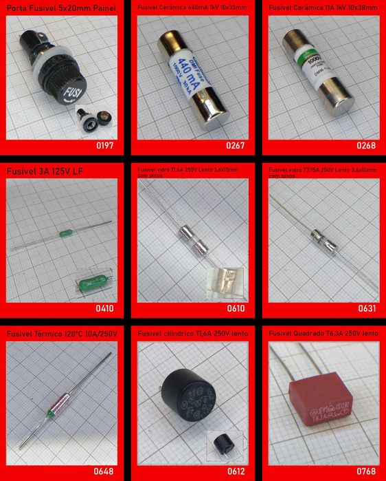 Fusíveis vidro/ceramicos