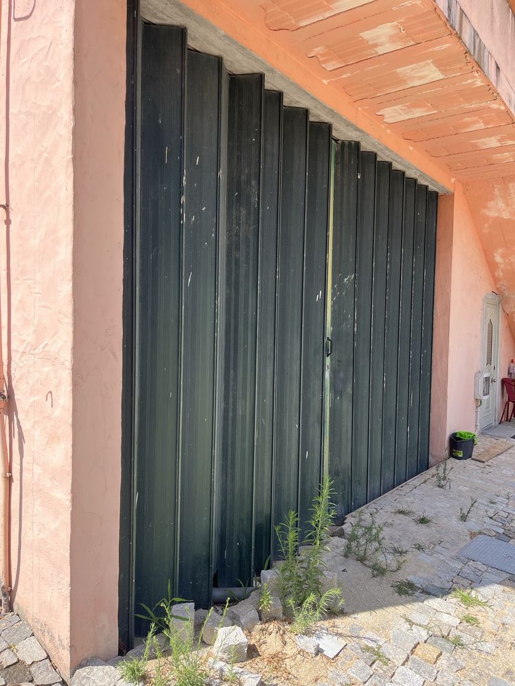 Portão de fole verde