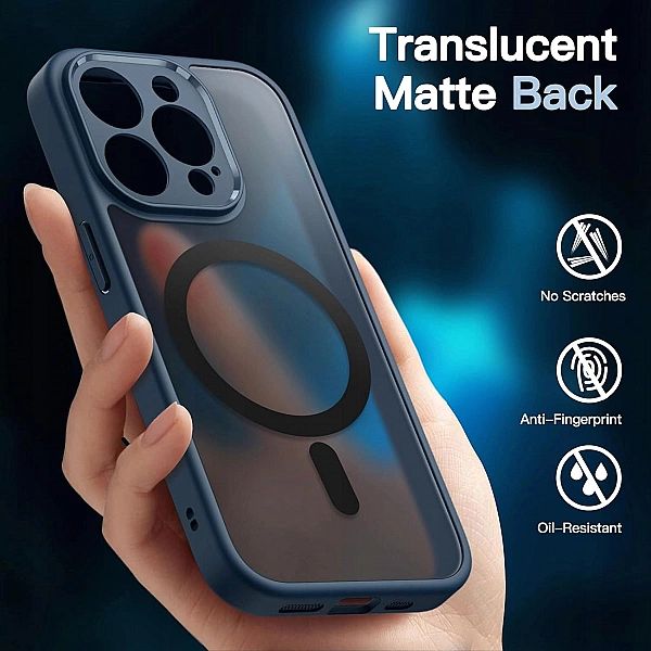 Etui Magnetyczne iPhone 13 Pro Max 6,7 x2 Szkło Hartowane JETech niebi