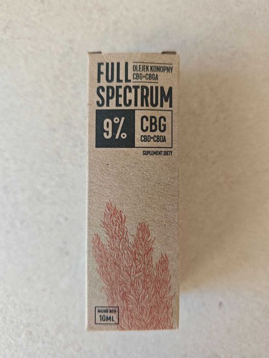 Olejek konopny CBG 9% 10ml Full Spectrum, odprężający