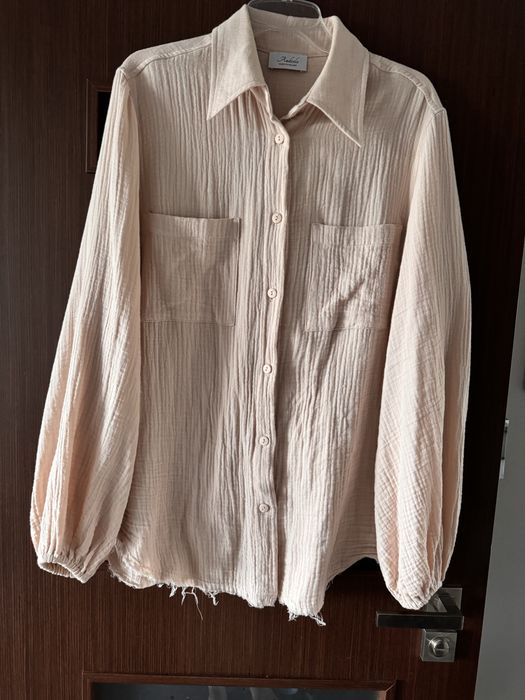 Koszula muslinowa bezowa Andzela butik oversize