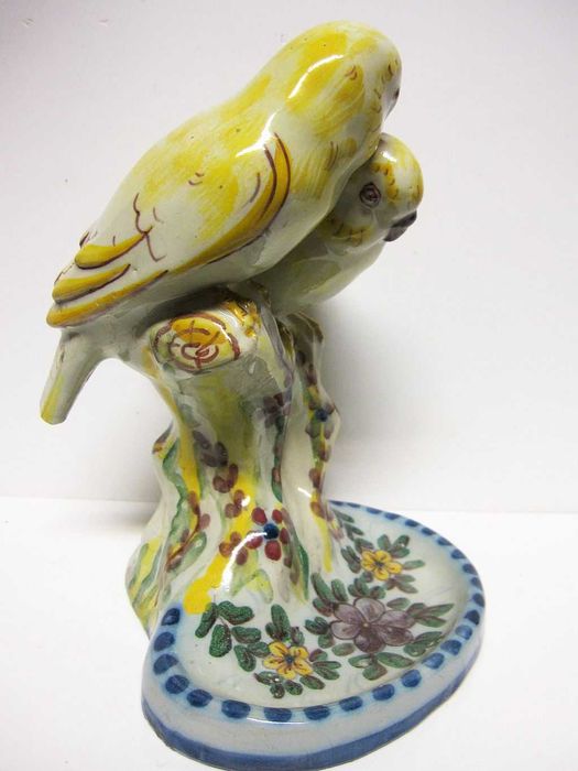 para restauro: rara escultura de pássaros em faiança Stª Anna de 1944