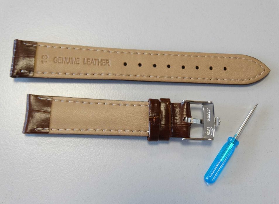 Pasek skórzany do zegarka Rolex 18mm brązowy przyrząd do wymiany paska