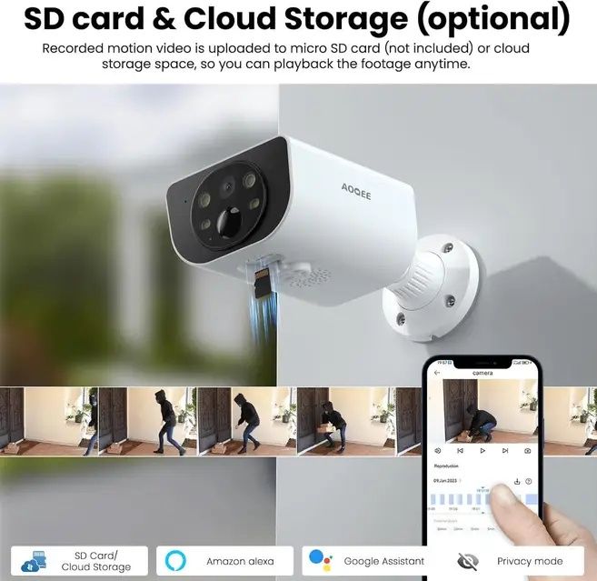 AOQEE S1 3MP 2K Solar Wi-Fi камера