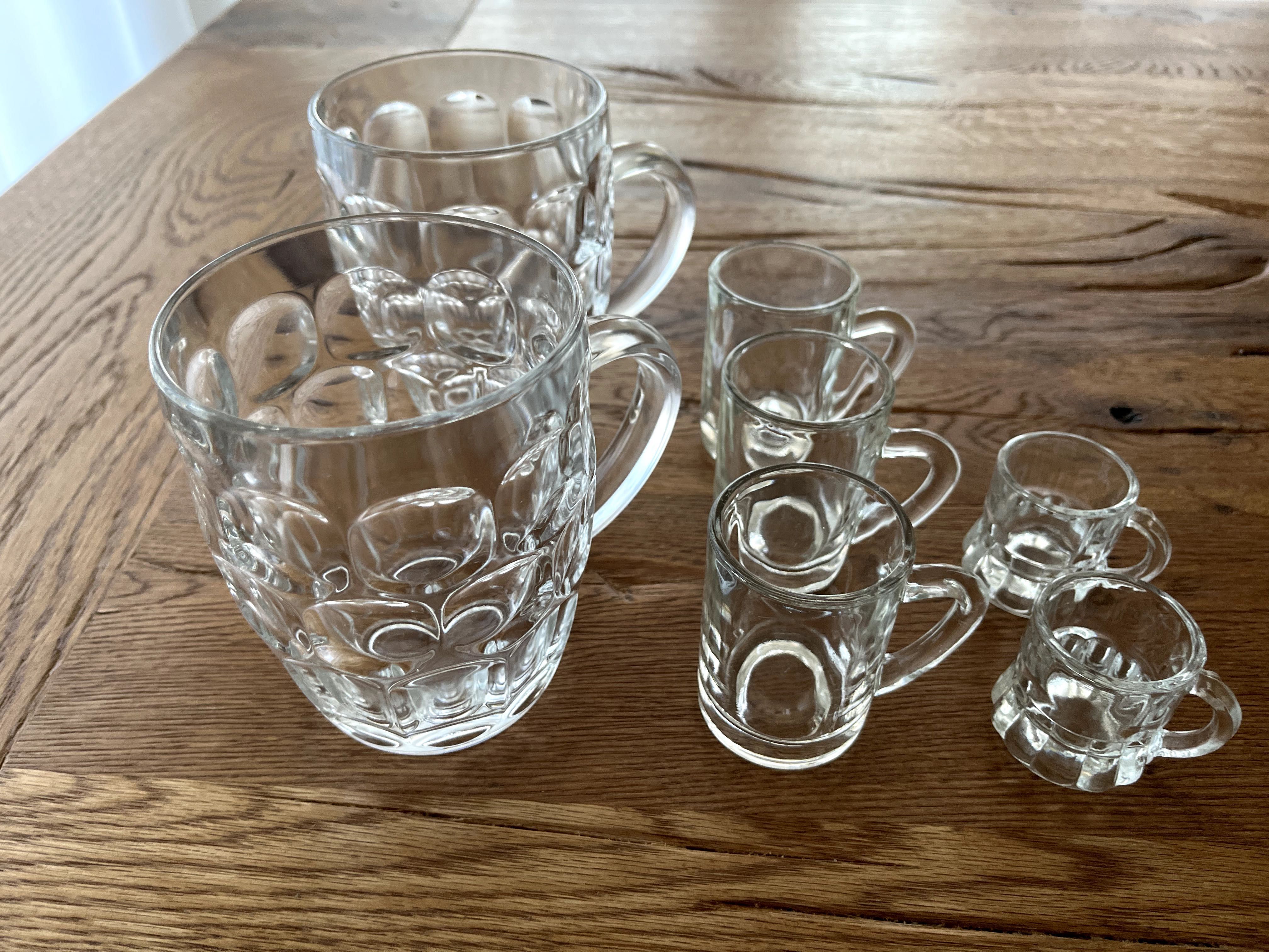 Kufle do piwa 0,5l + Mini kufel kieliszek grube szkło 25 ml 75 ml