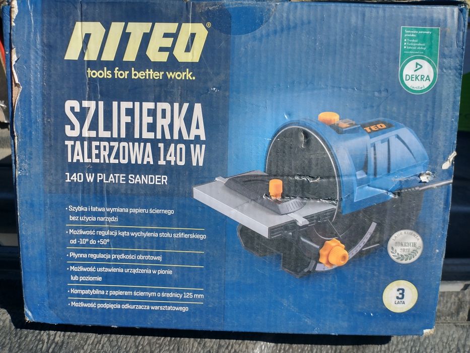 Nowa szlifierka talerzowa 140 watt wraz z akcesoriami