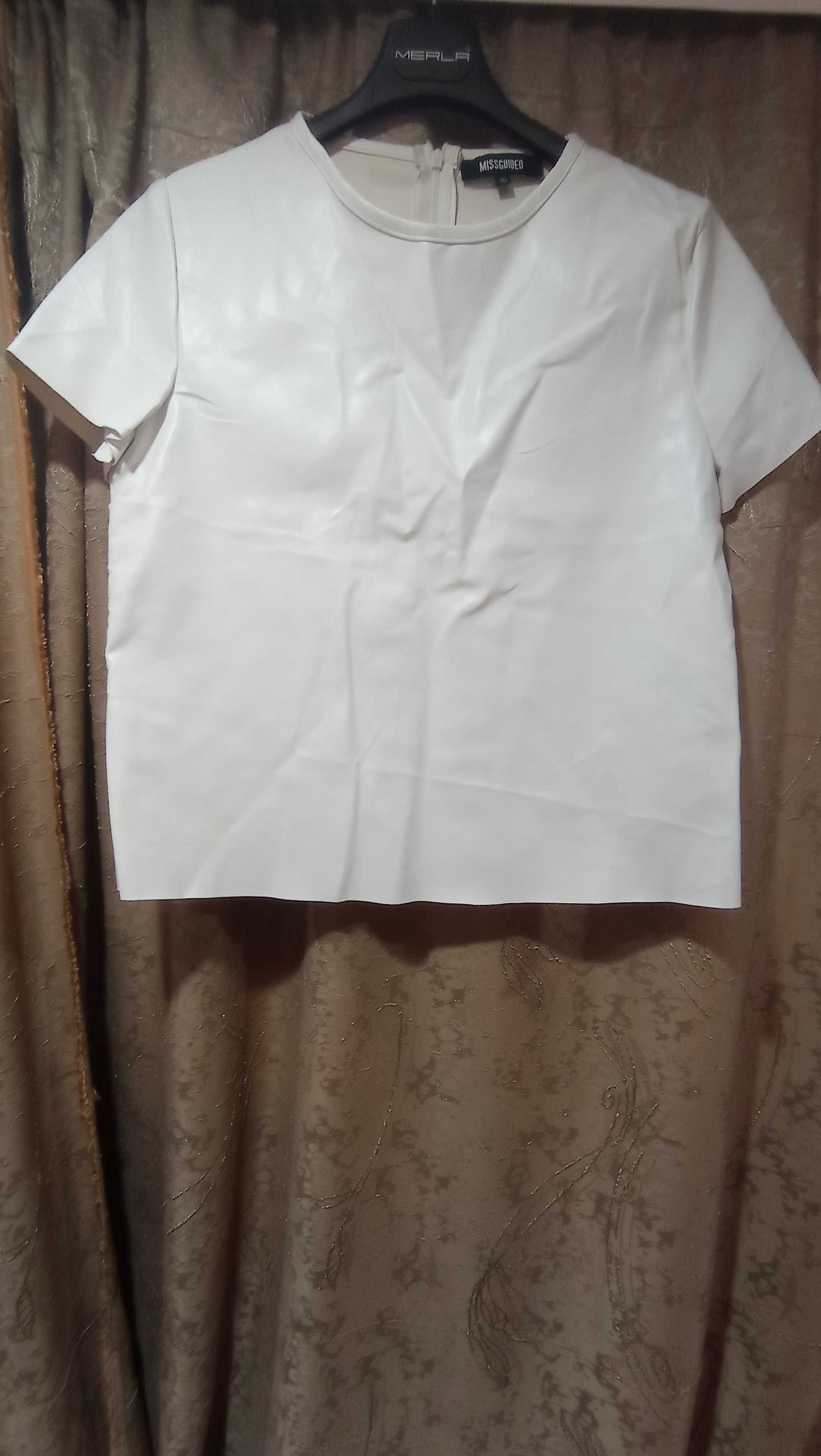 Кофта блузка футболка блуза ЭКО кожа кожзам стильная кожаная
