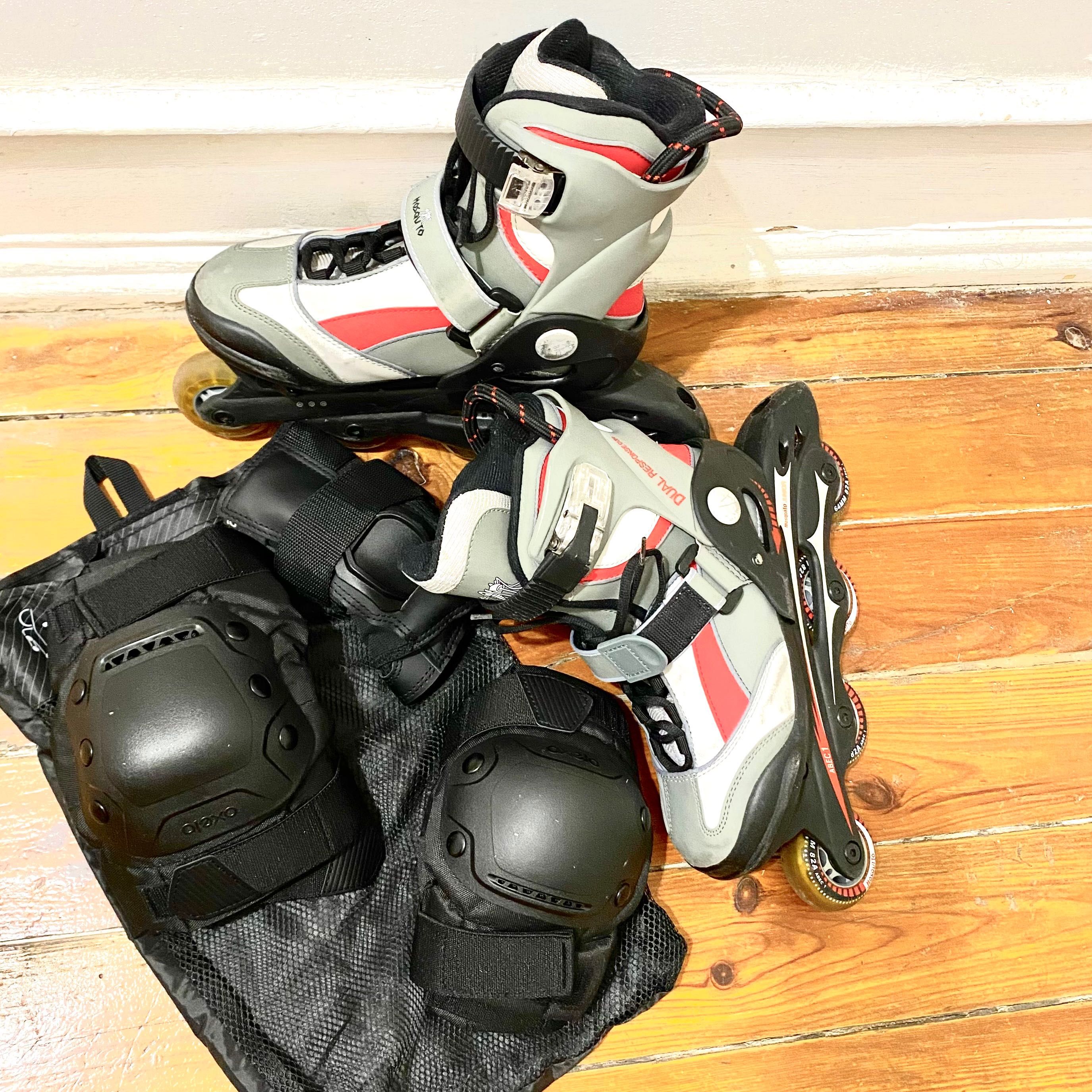 Patins linha Mosquito 34/36 + KIT de proteção (sem o capacete)