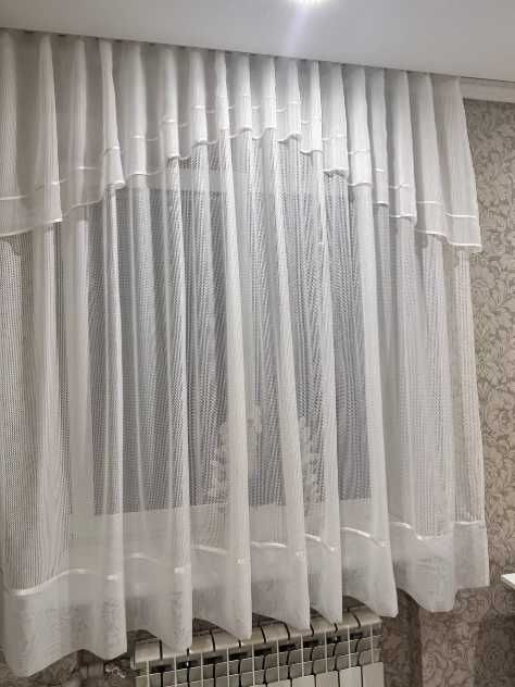 ХІТ!Коротка тюль 1.7м висота на кухню, арка, гардины біла сіра беж мол