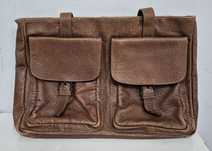 FRANCESCO BIASIA duża torba na ramię skóra naturalna vintage madeitaly