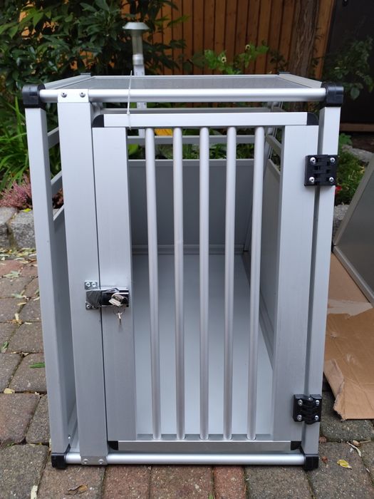 AluRide S aluminiowy, bagażnikowy transporter dla psów 50x82x65 cm