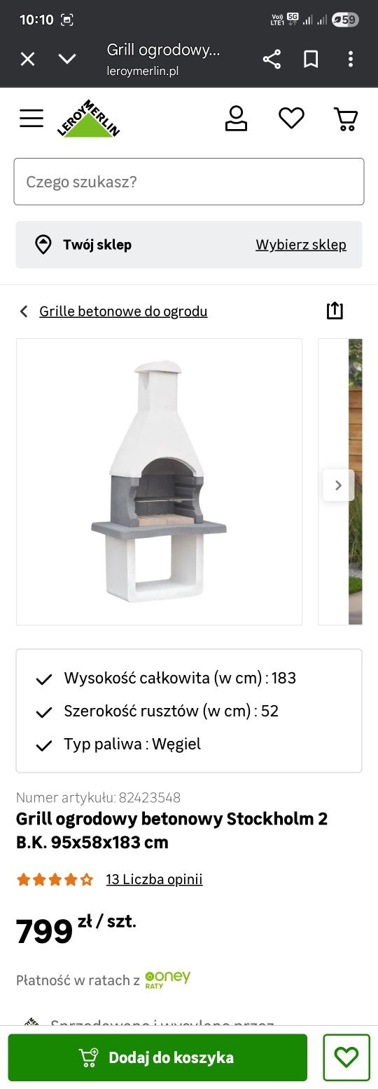 Grill ogrodowy betonowy