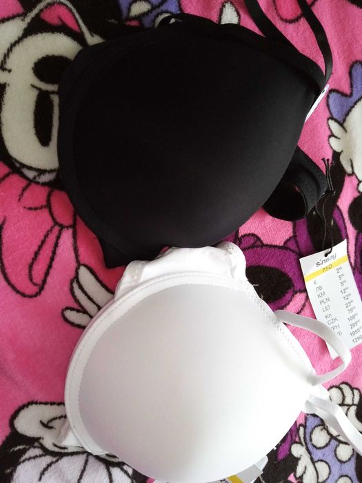 Biustonosz 2 Sztuki 75D biały i czarny Nowe