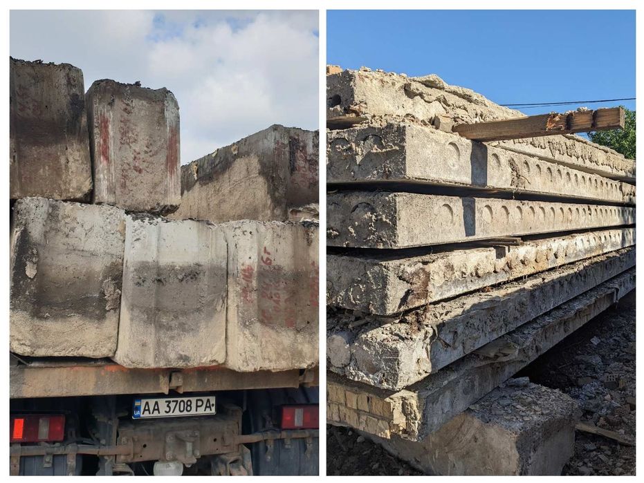 Б/у ПК, ФСБ, ПКЖ, ПЛИТИ, БЛОКИ, Дроблений бетон, бій цегли. .