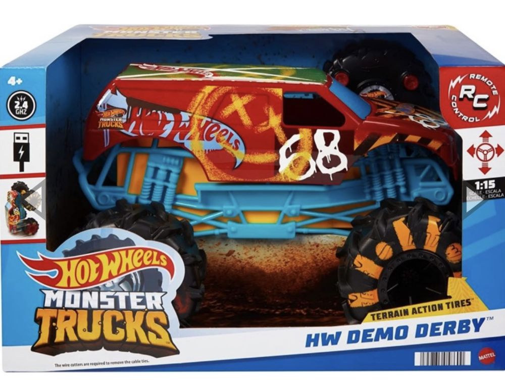 Машинка на радиоуправлении Hot Wheels RC Monster Trucks 1:15