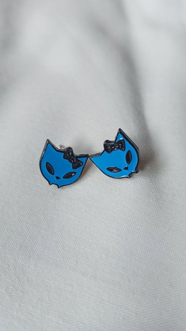 Brincos de fantasia gata azul