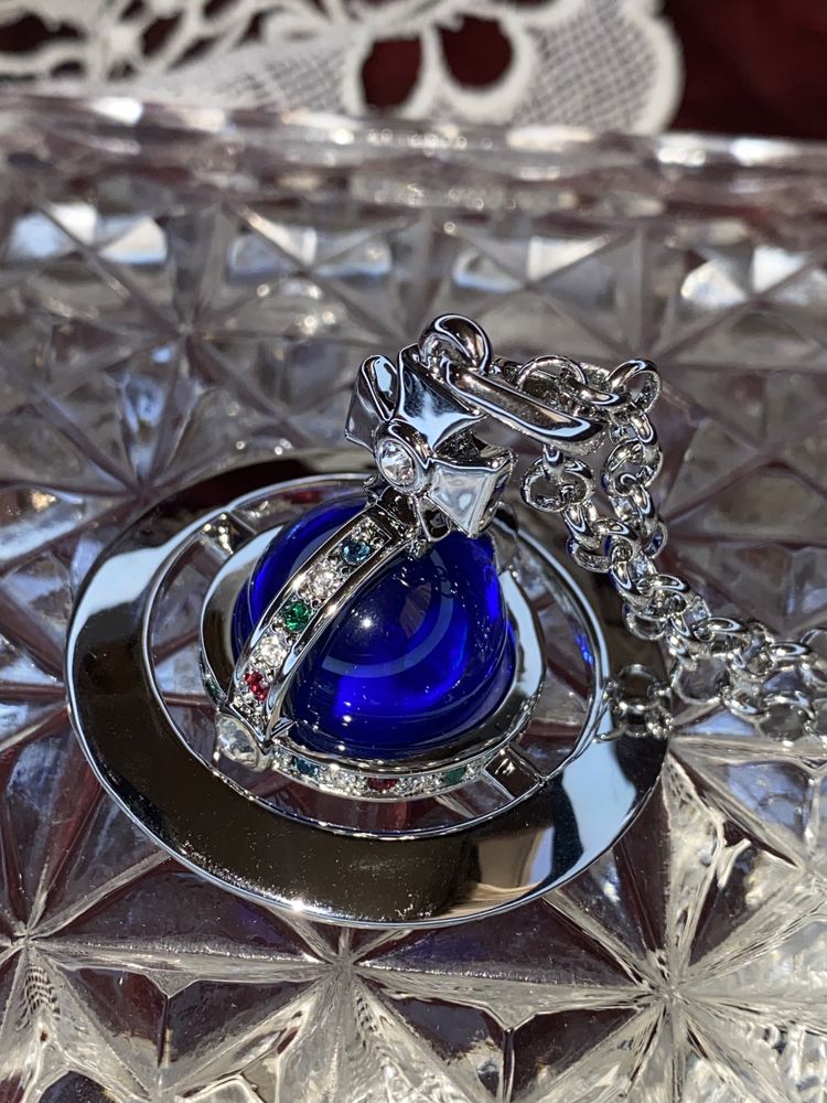 Vivienne Westwood blue small orb кулон, підвіска