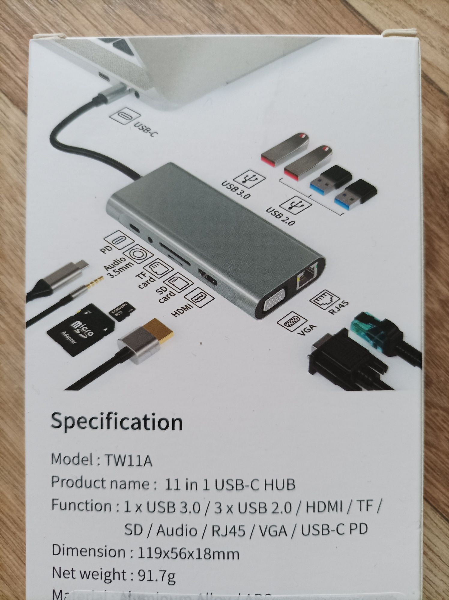 Koncentrator 11 w 1 USB C