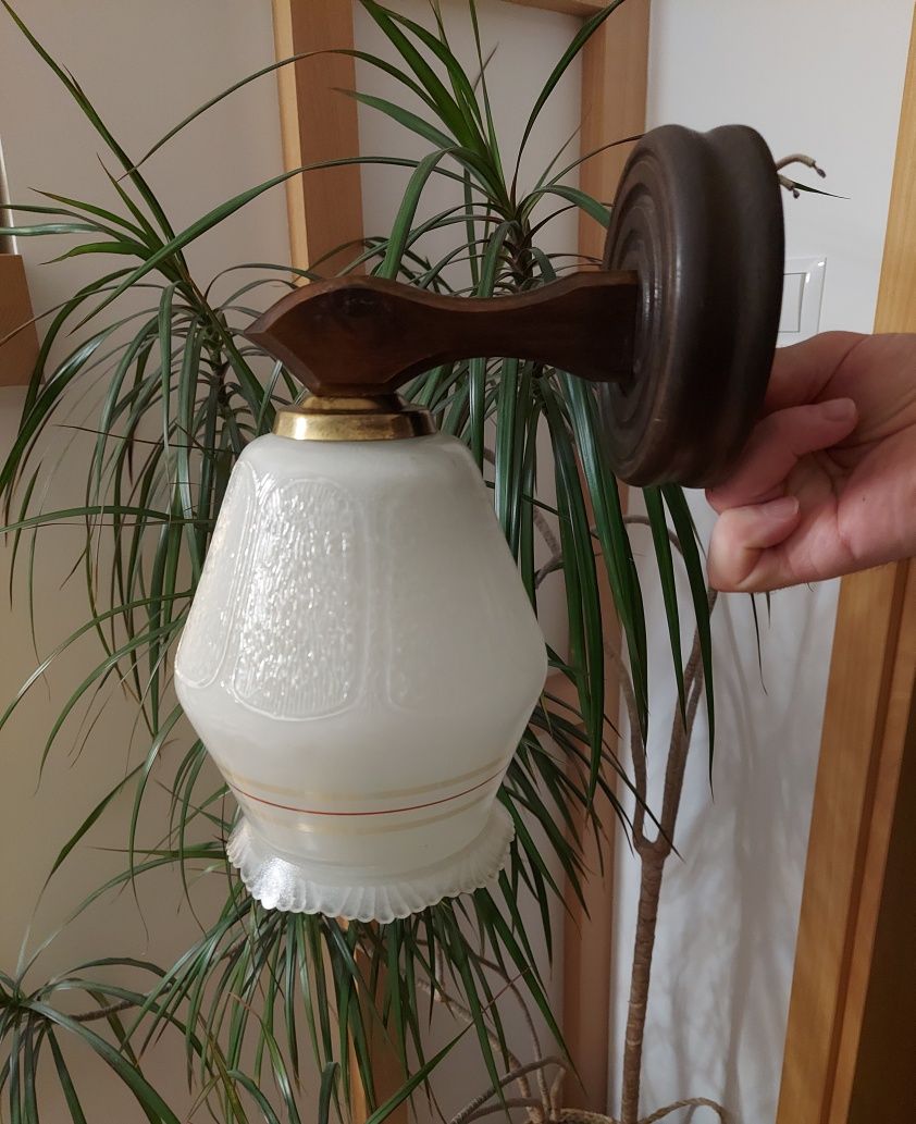 Zestaw lamp drewnianych Vintage 2+3
