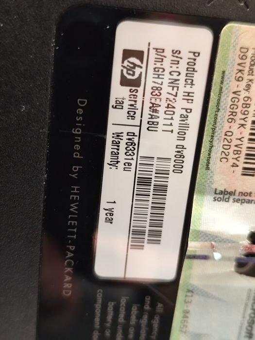 HP Pavillion dv6000 com anomalia