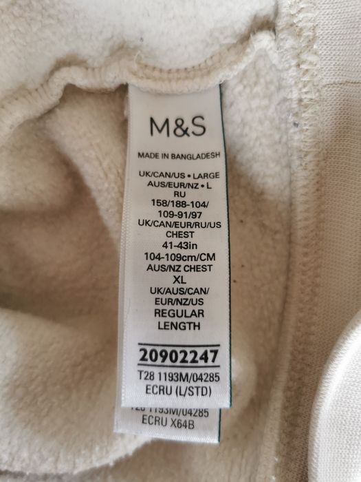 Bluza z kapturem, kangurka, sportowa, dresowa, M&S, rozmiar L, 40