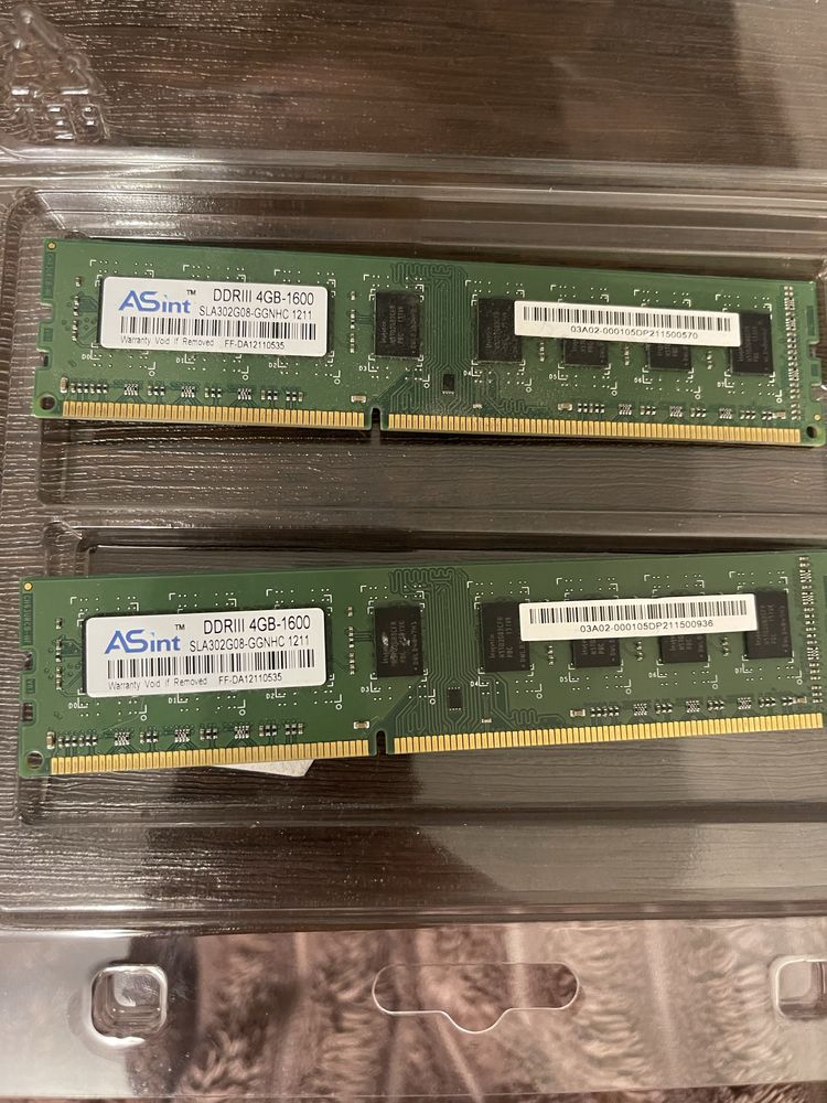 продам две планки ddr3 2x4gb 1600