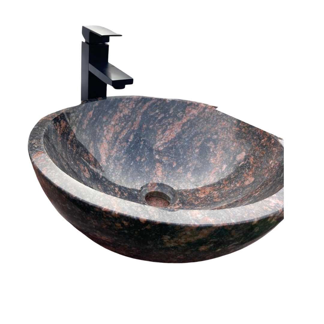 Umywalka nablatowa kamienna, granit, łazienkowa