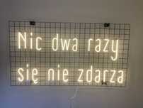 Napis LED - Nic dwa razy sie nie zdarza neon ślubny