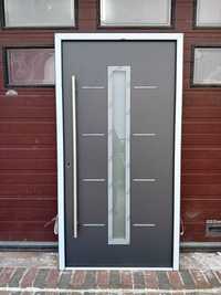 Drzwi wejściowe antracyt Nowe aluminiowe Niemieckie 110x210 DOWÓZ KRAJ