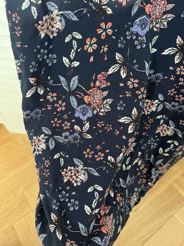 Bluzka C&A Yessica oversize granatowa w kwiaty L koszula