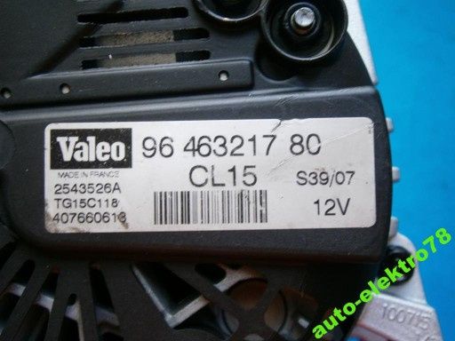 alternator PEUGEOT 206/307 406 expert 1.6 2.0 HDI TG15C118