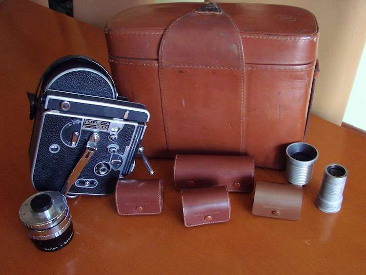 Máquina filmar vintage Paillard Bolex H16 Reflex c/ lentes várias