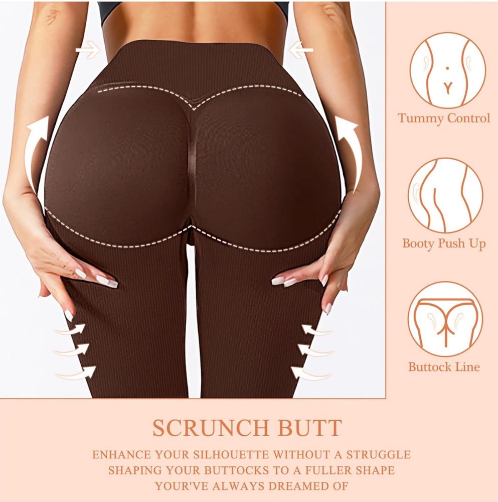 Sportowe legginsy damskie wysoki stan push up bezszwowe modelujące
